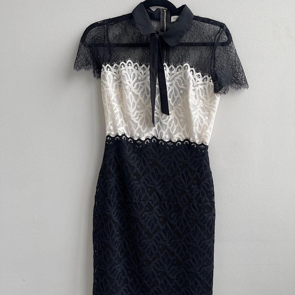 Sandro Two-tone lace dress